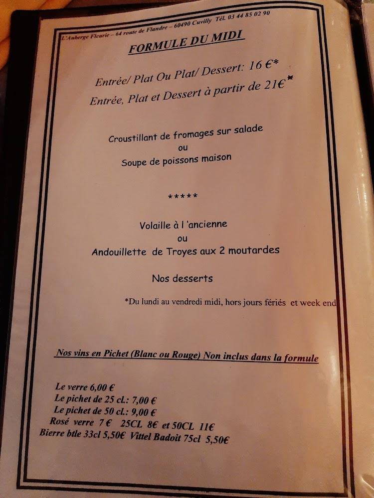 Auberge Fleurie - Menu Image 1